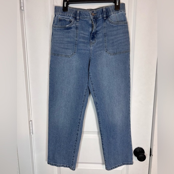 Sincerely Jules Elastic Waist Straight Leg Jean Trouser - Picture 1 of 5